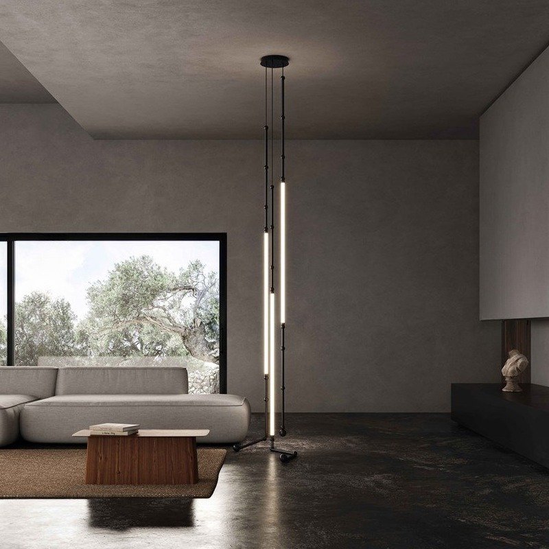 Lampă suspendată ALRIK, neagră, lumină caldă