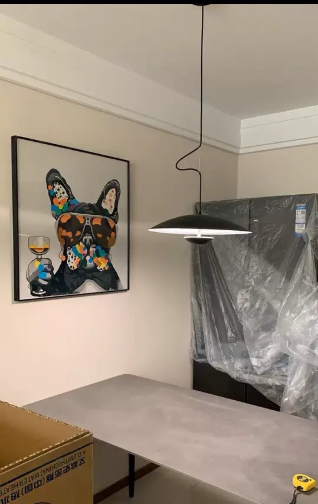 Lampă suspendată neagră PLATE 60cm