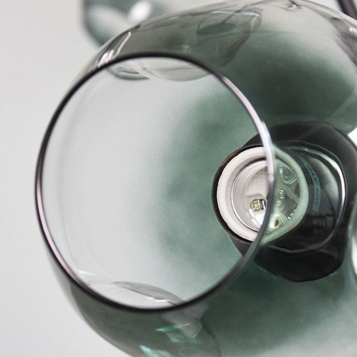 Candelabru auriu + chihlimbar cu 5 lămpi Branching Bubble pentru hol