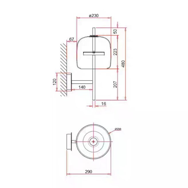 Aplică de perete din sticlă