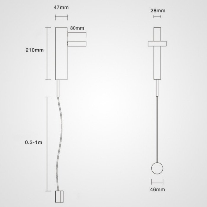 Aplică de perete DENZYL neagră - Aplica de perete
