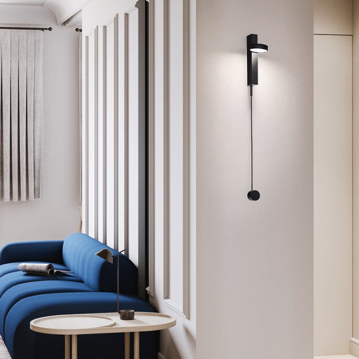 Aplică de perete DENZYL neagră - Aplica de perete